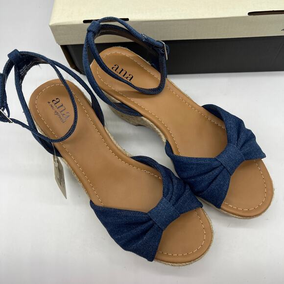 a.n.a Womens Dukes Heeled Sandals Denim Blue Size 10M - Picture 3 of 12